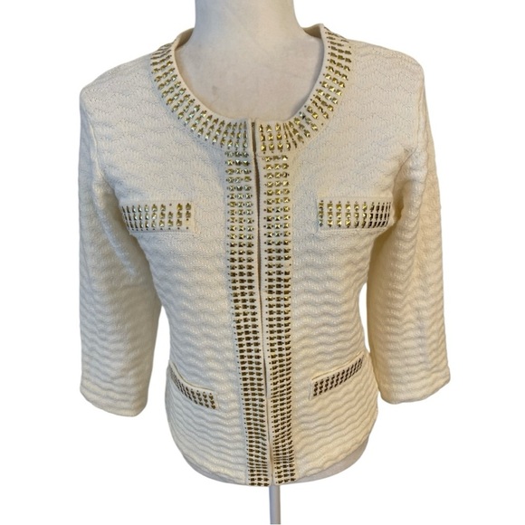 Michael Simon Studio Womens White Blazer Jacket - Picture 2 of 8